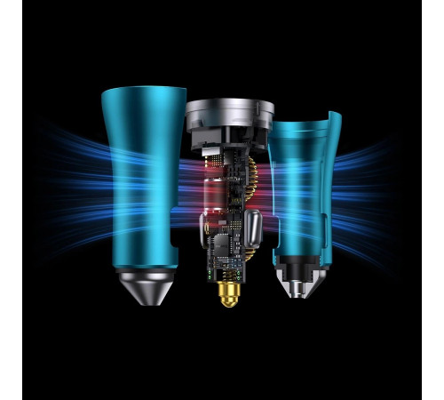 Автомобільний зарядний пристрій Baseus Golden Contactor Pro Dual Fast Charger Car Charger C+C 40W Blue (CGJP000003)