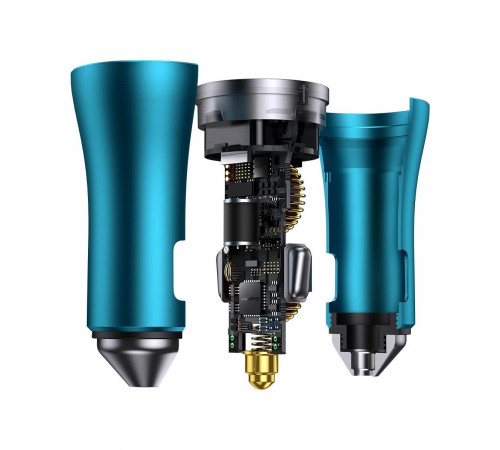 Автомобільний зарядний пристрій Baseus Golden Contactor Pro Dual Fast Charger Car Charger C+C 40W Blue (CGJP000003)
