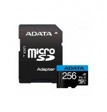 Карта памяти microSDXC (UHS-1) A-DATA Premier 256Gb Class 10 А1 (R-100Mb/s) (adapter SD) (AUSDX256GUICL10A1-RA1)