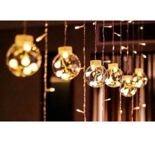 Гирлянда RD-071 Штора Шарик в шарике, вет ламп-Теплый [108] (30 шт/ящ)