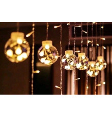 Гирлянда RD-071 Штора Шарик в шарике, вет ламп-Теплый [108] (30 шт/ящ)