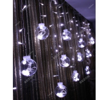 Гирлянда RD-070 Штора Шарик в шарике, Провод-Белый, Цвет ламп-Белый