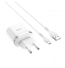 Мережевий зарядний пристрій з кабелем HOCO C12Q Smart QC3.0 charger set(Micro) 18W White (6931474716286)