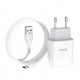 Мережевий зарядний пристрій з кабелем HOCO C72A Glorious single port charger set(Type-C) 10.5W White (6931474713018)