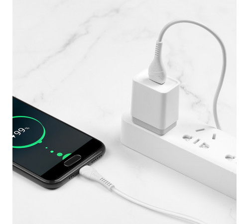 Кабель HOCO X37 USB to Type-C 3A, 1m, PVC, PVC connectors, White (6931474710512)