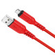 Кабель HOCO X59 USB to Micro 2.4A, 1m, nylon, TPE connectors, Red (6931474744906)