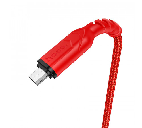 Кабель HOCO X59 USB to Micro 2.4A, 1m, nylon, TPE connectors, Red (6931474744906)