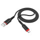 Кабель HOCO X59 USB to Micro 2.4A, 1m, nylon, TPE connectors, Black (6931474744890)