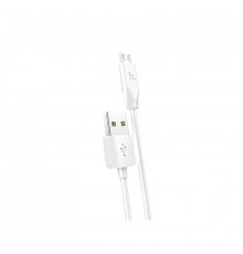 Кабель HOCO X1 USB to Micro 2.4A, 1m, PVC, PVC connectors, White (6957531032038)