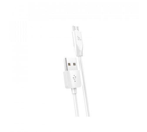 Кабель HOCO X1 USB to Micro  2.4A, 1m, PVC, PVC connectors, White (6957531032038)