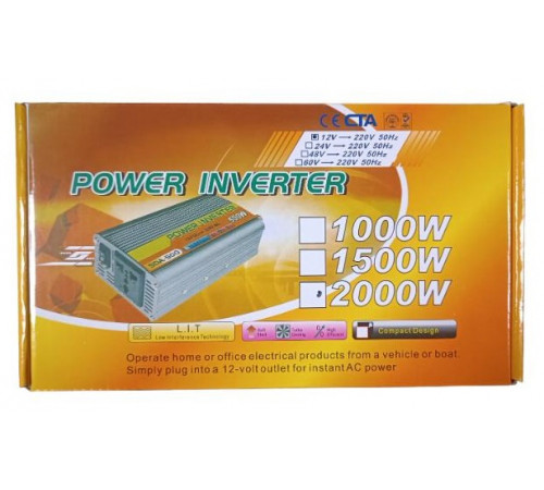 НЕТУ Преобразователь напряжения с 12V→220V 2000W (20 шт/ящ)