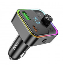 АЗП з FM-модулятором HOCO E81 Fantasy PD30W+QC3.0 car BT FM transmitter Black (6942007612296)