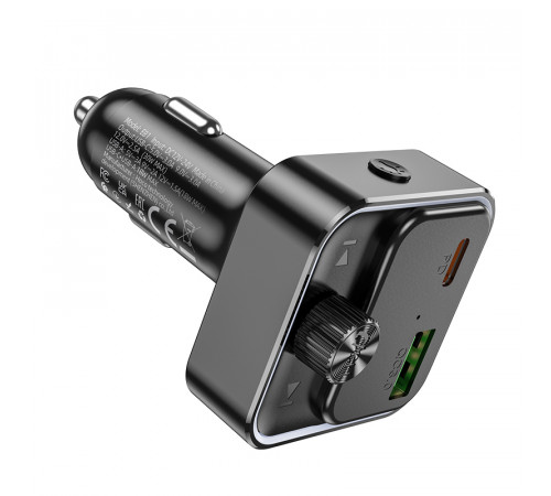АЗП з FM-модулятором HOCO E81 Fantasy PD30W+QC3.0 car BT FM transmitter Black (6942007612296)