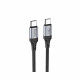 Кабель HOCO X102 Type-C to Type-C 3A, 1m, nylon, aluminum connectors, Black (6942007608787)