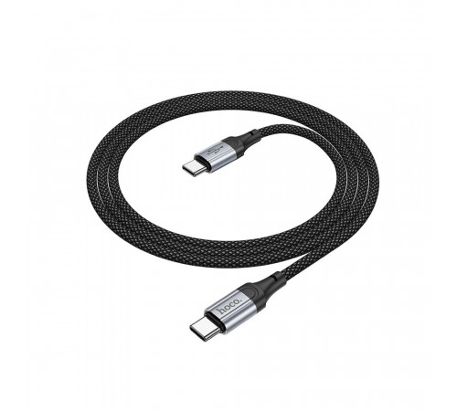 Кабель HOCO X102 Type-C to Type-C 3A, 1m, nylon, aluminum connectors, Black (6942007608787)