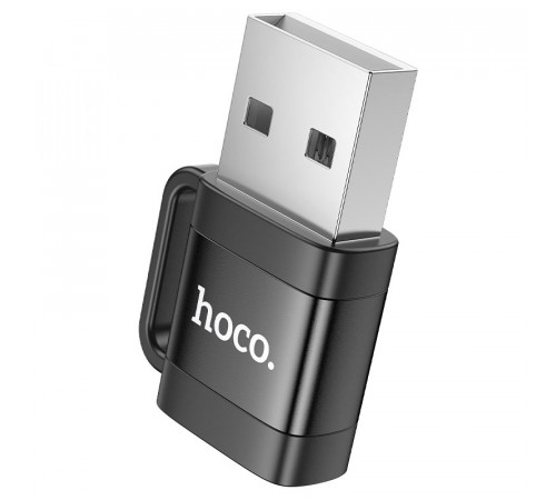 Адаптер HOCO UA31D USB male to Type-C female USB2.0 adapter Black (6942007628143)
