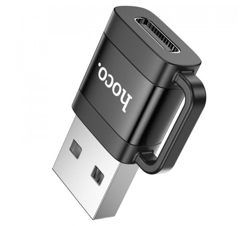 Адаптер HOCO UA31D USB male to Type-C female USB2.0 adapter Black (6942007628143)