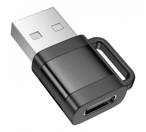 Адаптер HOCO UA31D USB male to Type-C female USB2.0 adapter Black (6942007628143)