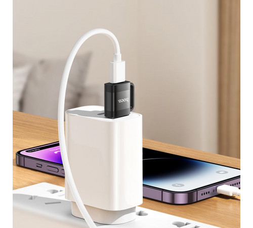 Адаптер HOCO UA31D USB male to Type-C female USB2.0 adapter Black (6942007628143)