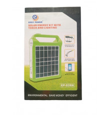Фонарь LED EP-038A Power Bank с солнечной панелью+лампочки 2шт // (24 шт/ящ)