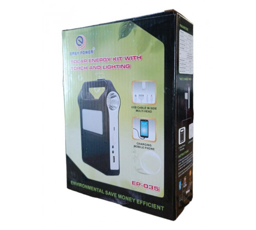 НЕТУ Фонарь LED EP-035 Power Bank с солнечной панелью 9V 3W // (40 шт/ящ)