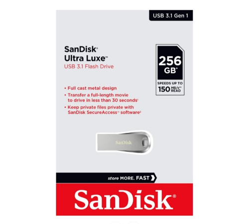 Флеш-накопичувач SanDisk USB 3.1 Ultra Luxe 256Gb (150Mb/s) (SDCZ74-256G-G46)