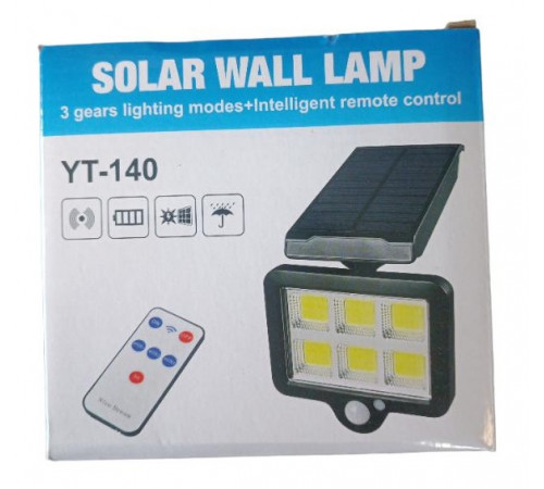 Прожектор LED настенный YT-140 сенсорный уличный с солнечной панелью и пультом // (30 шт/ящ)