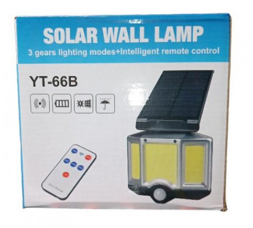 Прожектор LED настенный YT-66 сенсорный уличный с солнечной панелью и пультом // (30 шт/ящ)