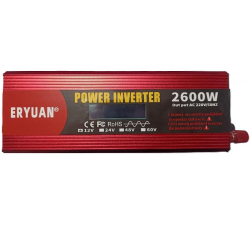 НЕТУ Преобразователь напряжения с 12V→220V (2600W) ЧИСТЫЙ СИНУС, LCD // [309] (16 шт/ящ)