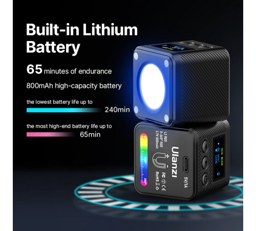 Відеосвітло Ulanzi Vijim L2 RGB COB VEDIO LIGHT, 4W (UV-2878 L2 RGB) (2878)