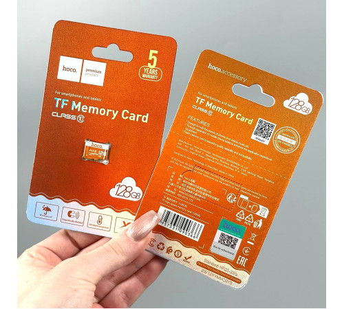 Карта пам'яті Hoco 128Gb 10 Class (UHS-1 U3) 100Mb-s (без адаптера)
