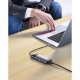 USB-хаб Baseus Metal Gleam Series 4-in-1 Multifunctional Type-C HUB Docking Station Gray （Type-C to USB3.0*3+RJ45*1） (WKWG070113)