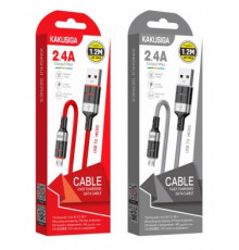 Кабель USB-MicroUSB KSC-696 Kakusiga Singhui Series (алюміній плетений) 1.2м 2.4A //
