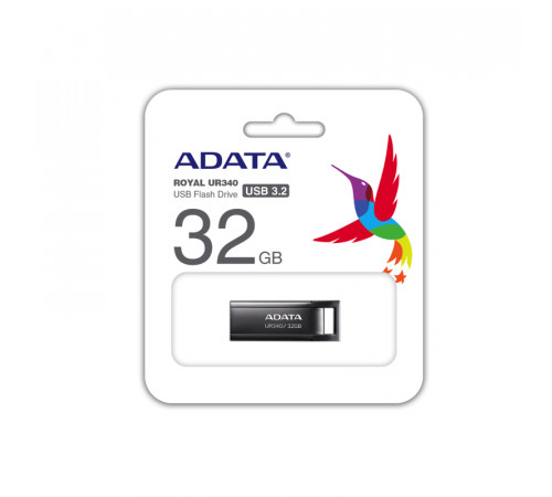 Флеш-накопичувач ADATA USB 3.2 UR340 32Gb Black (AROY-UR340-32GBK)