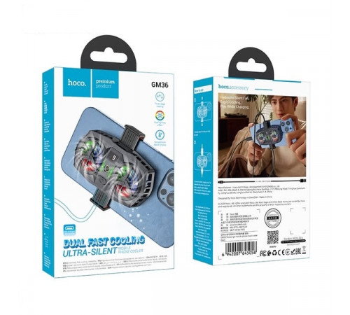 Кулер для мобільного Hoco GM36 Mustango mobile phone dual cooler Black (6942007645058)