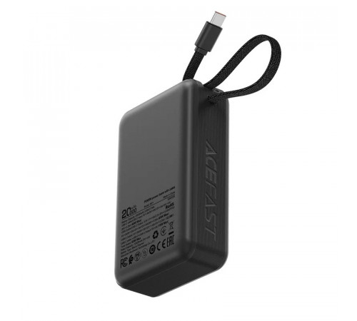 Зовнішній акумулятор ACEFAST M21 PD65W power bank with cable 20000mAh Black (6974316283898)