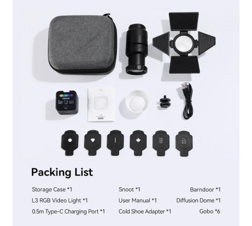 Відеосвітло Ulanzi L3 RGB COB Fill Light, 5W (UV-L052GBB1 L3 RGB) (L052GBB1)