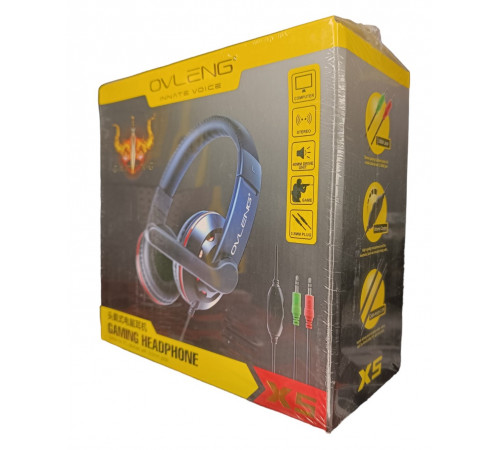 Наушники накладные проводные X5 с микрофоном