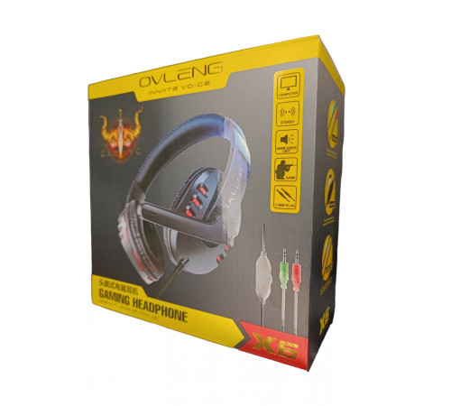 Наушники накладные проводные X6 с микрофоном