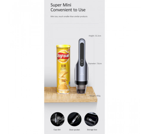 Автомобільний пилосос Usams US-ZB108-1 Mini Handheld Vacuum Cleaner Black (XCQZB10801)