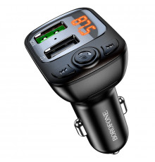АЗП з FM-модулятором BOROFONE BC41 Eminency QC3.0 Car BT FM transmitter 18W Black 8525500090 (6974443382884)
