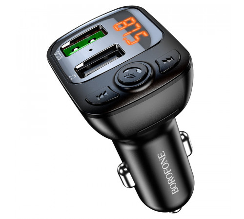 АЗП з FM-модулятором BOROFONE BC41 Eminency QC3.0 Car BT FM transmitter 18W Black 8525500090 (6974443382884)