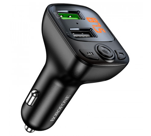АЗП з FM-модулятором BOROFONE BC41 Eminency QC3.0 Car BT FM transmitter 18W Black 8525500090 (6974443382884)