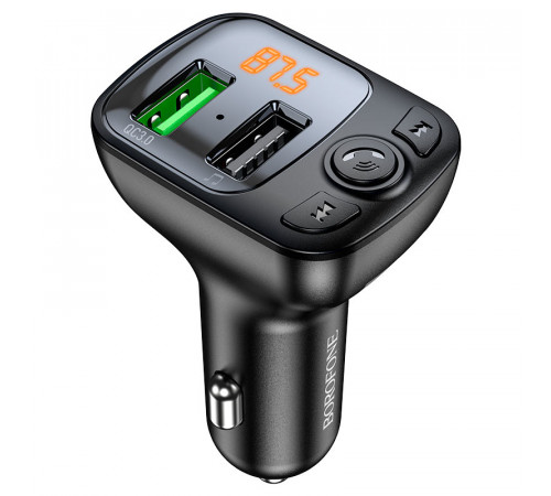 АЗП з FM-модулятором BOROFONE BC41 Eminency QC3.0 Car BT FM transmitter 18W Black 8525500090 (6974443382884)
