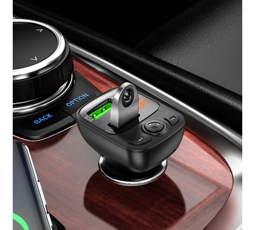 АЗП з FM-модулятором BOROFONE BC41 Eminency QC3.0 Car BT FM transmitter 18W Black 8525500090 (6974443382884)