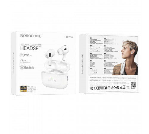 Бездротові навушники TWS BOROFONE BW59 True wireless stereo headset White (6941991107450)