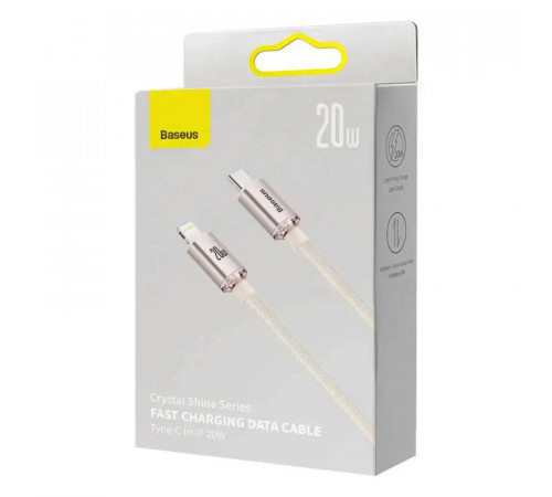 Кабель Baseus Crystal Shine Series Fast Charging Data Cable Type-C to iP 20W 1.2m Pink (CAJY001304)