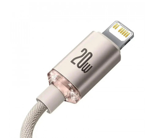 Кабель Baseus Crystal Shine Series Fast Charging Data Cable Type-C to iP 20W 1.2m Pink (CAJY001304)