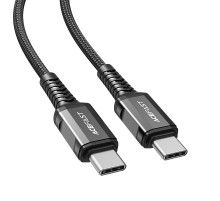 Кабель ACEFAST C1-03 Type-C to Type-C 3A, 1.2m, nylon, aluminum connectors, Black (6974316280521)