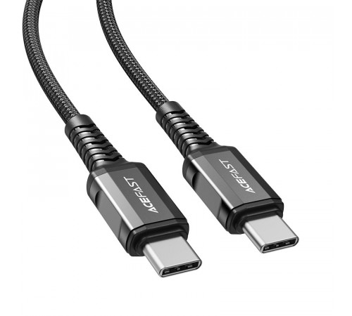 Кабель ACEFAST C1-03 Type-C to Type-C 3A, 1.2m, nylon, aluminum connectors, Black (6974316280521)